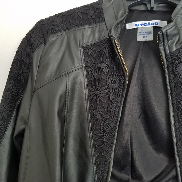 Leather Lace Black Jacket Small - Picture 4 of 9